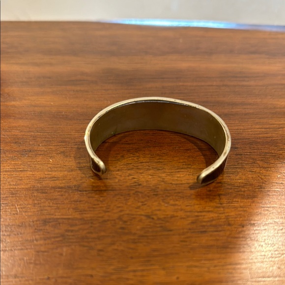 Checkered Black and White Cuff Bracelet with Shell Inlay - Picture 2 of 6